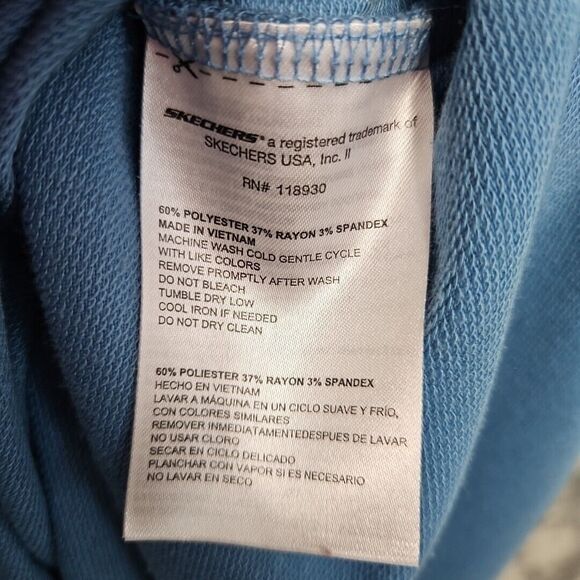 Sketchers Women's XL blue top short sleeve poly blend - Picture 5 of 9